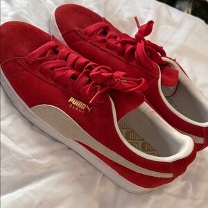 Classic Puma Red Suede Sneakers - Men’s Size 10